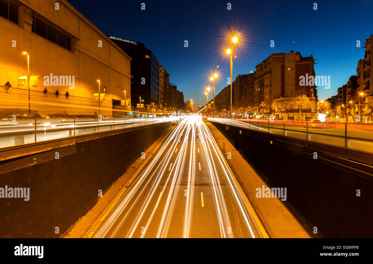 Lumières de la nuit dans la rue Banque D'Images