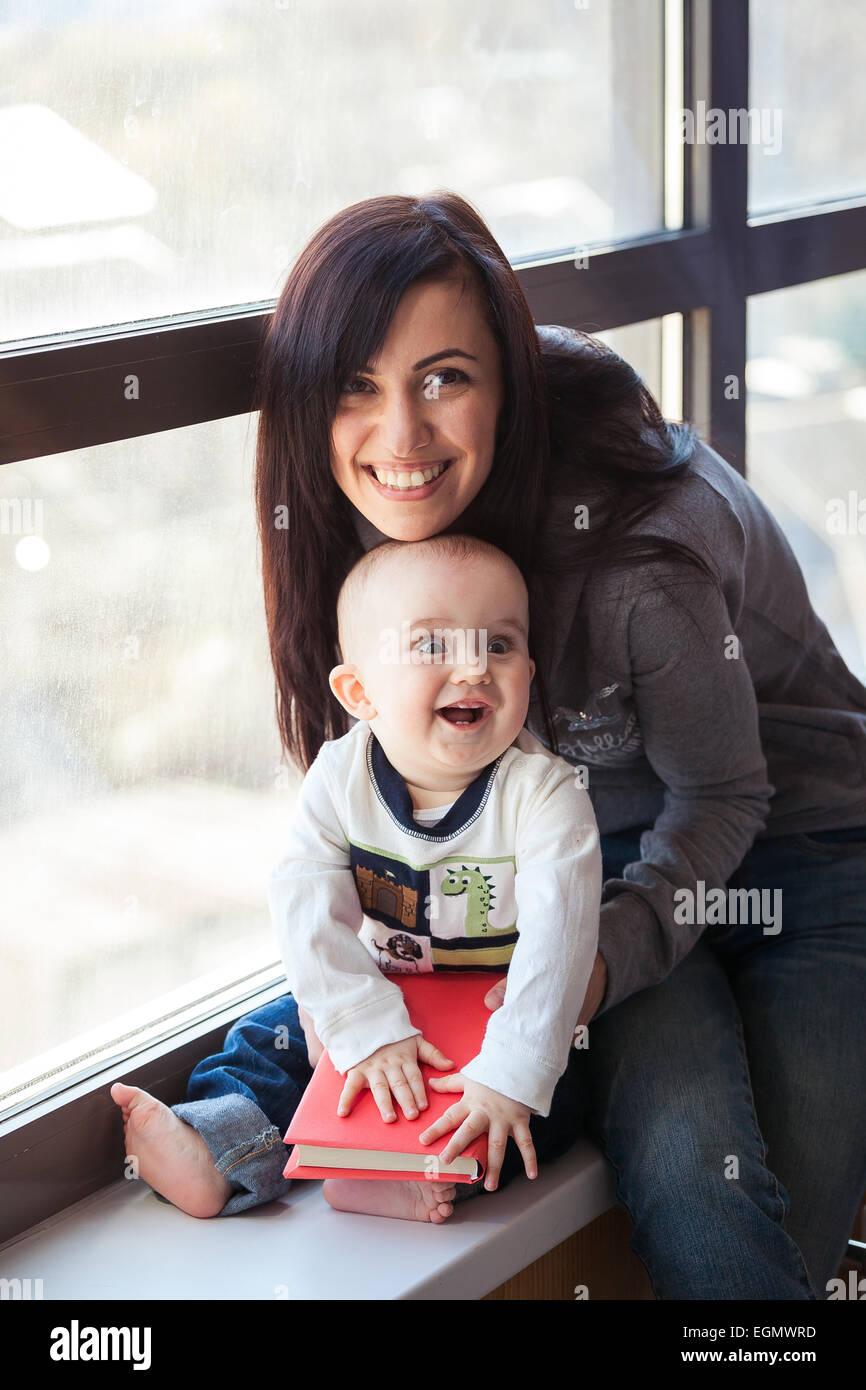 Mother with baby boy Banque D'Images