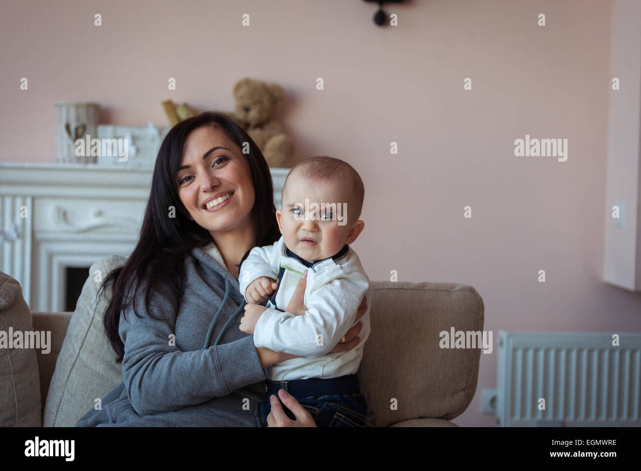 Mother with baby boy Banque D'Images