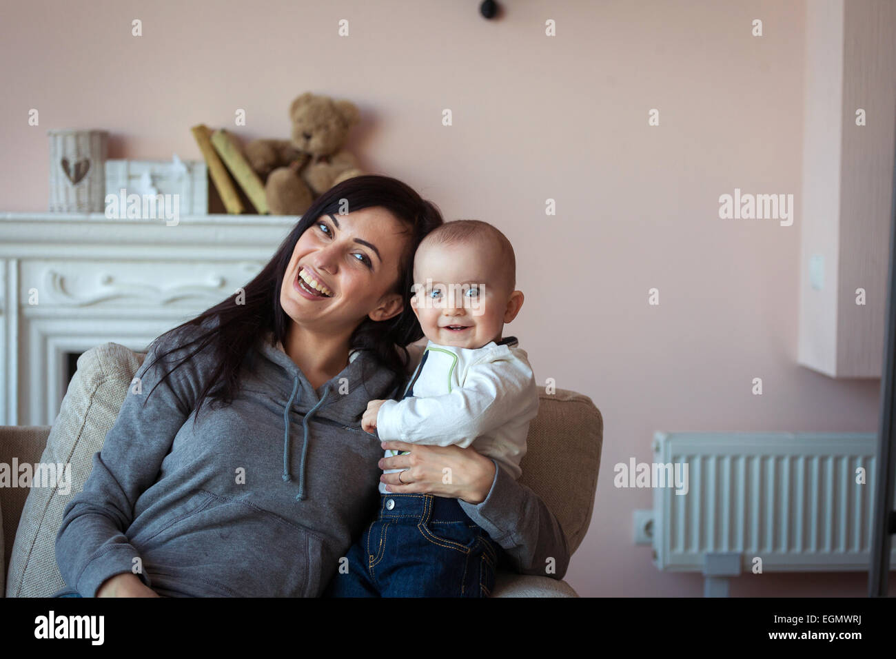 Mother with baby boy Banque D'Images