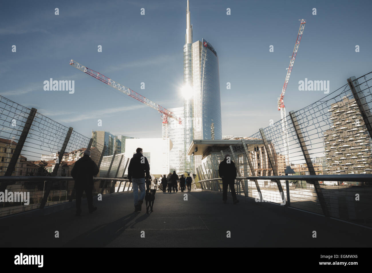 Quartier de Porta Nuova, Milan Banque D'Images