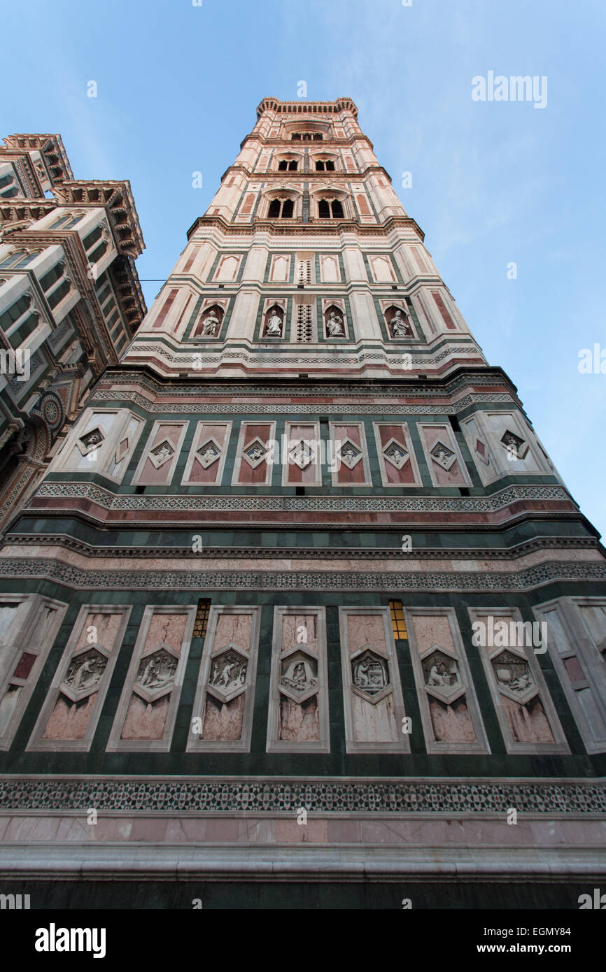 Le campanile de Giotto ou clocher, Florence, Toscane, Italie Banque D'Images