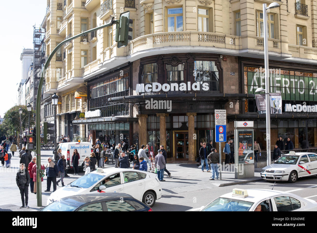 Mcdonald's restaurant fast food centre de Madrid Banque D'Images