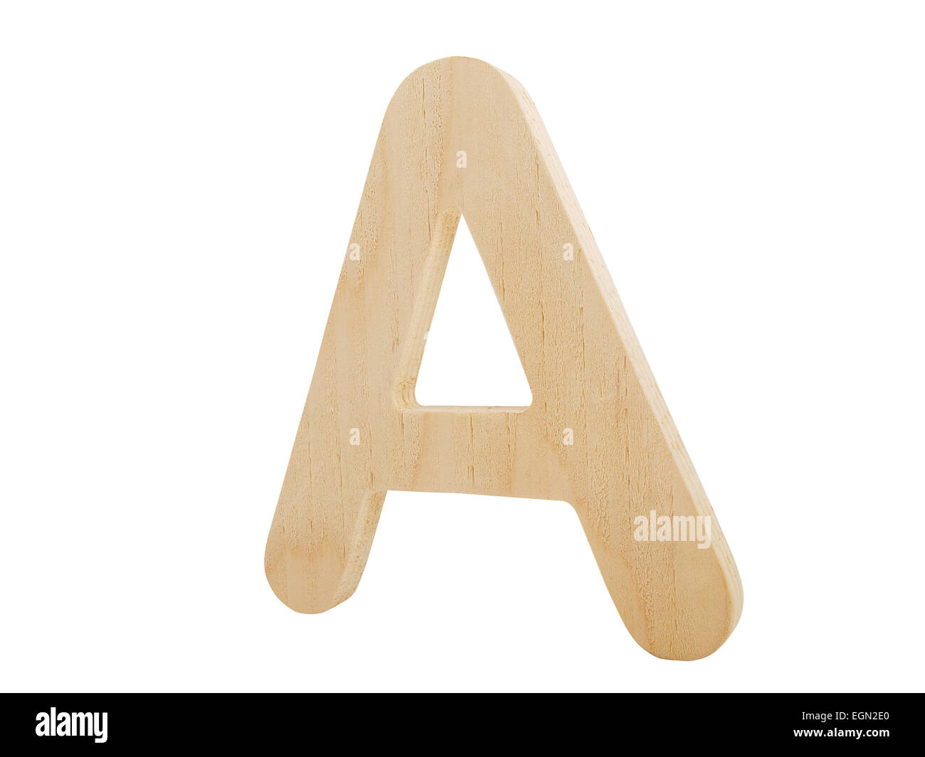 Une lettre en bois isolé sur blanc, studio shot Banque D'Images