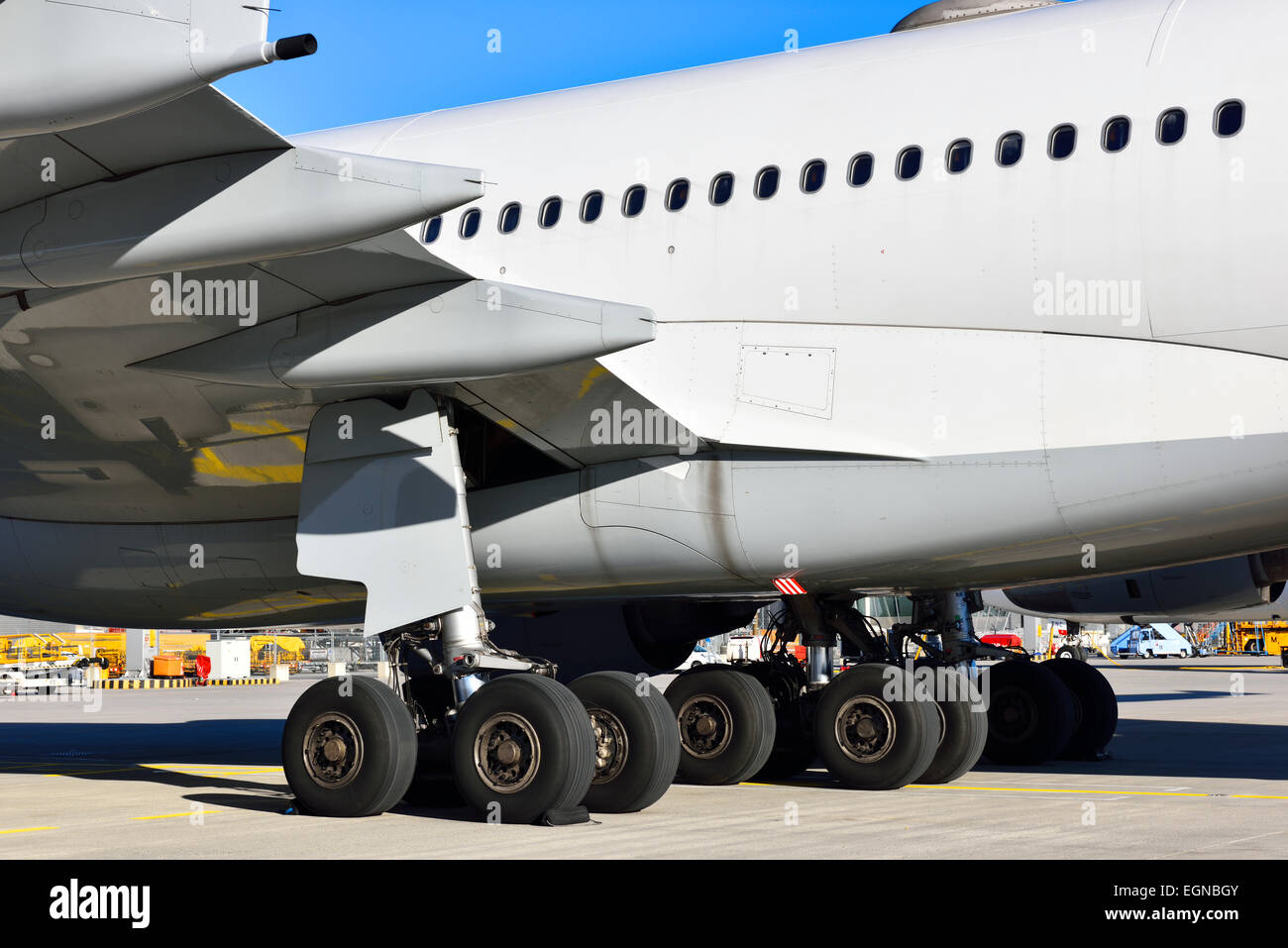 Lufthansa, Airbus, une 340, le train d'atterrissage, roues, Banque D'Images