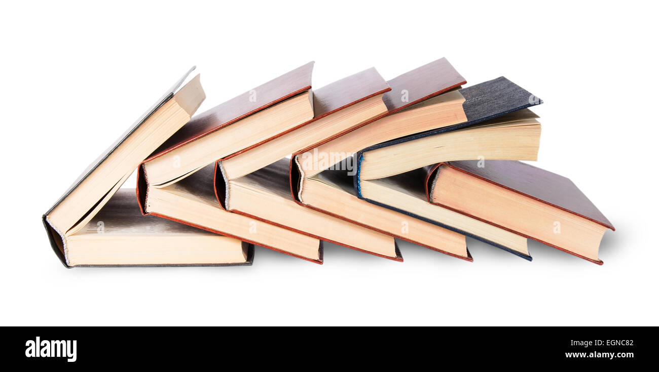 De six livres imbriqués isolé sur fond blanc Banque D'Images