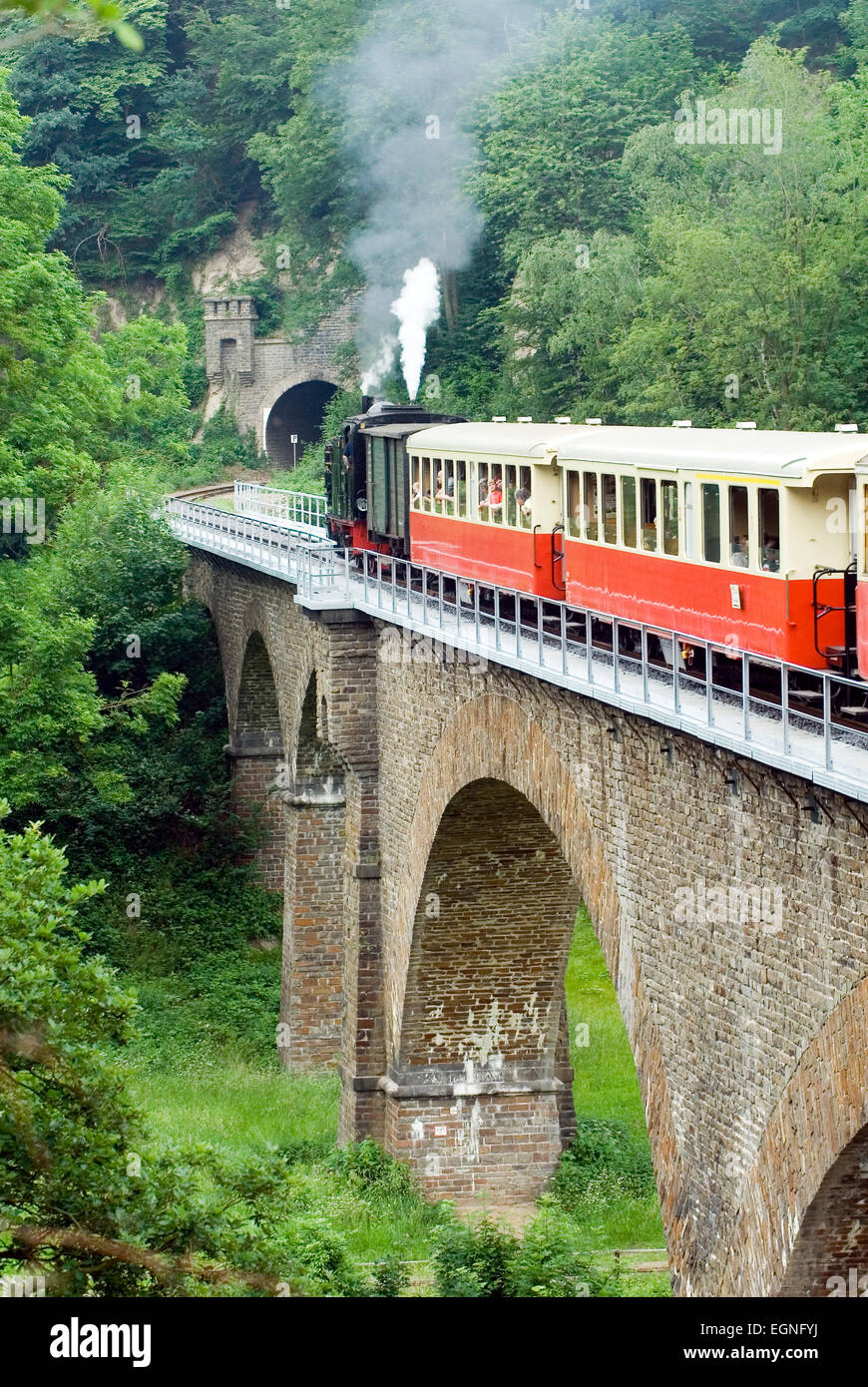 Locomotive à vapeur Vulkan Express ferroviaire historique de la vallée de Rhénanie-palatinat brohl allemagne europe Banque D'Images