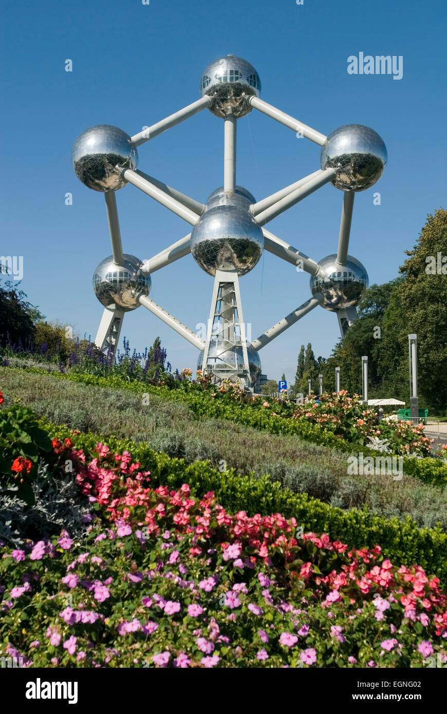 Atomium Bruxelles Belgique Europe Worldfamous Monument de fer d'un noyau atomique, en 2018, 60 ans Banque D'Images