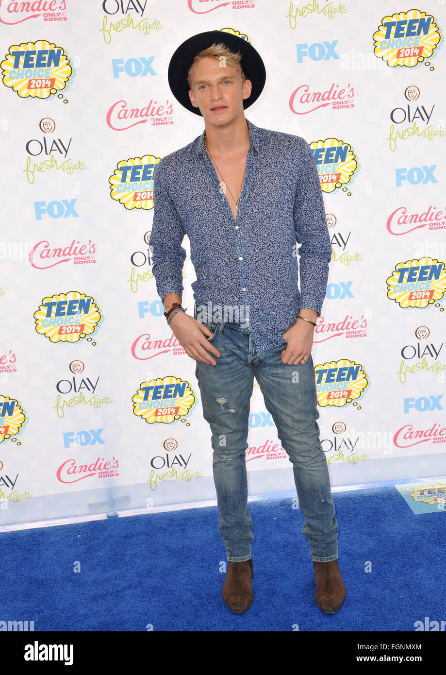 LOS ANGELES, CA - le 10 août 2014 : Cody Simpson à la 2014 Teen Choice Awards au Shrine Auditorium. Banque D'Images