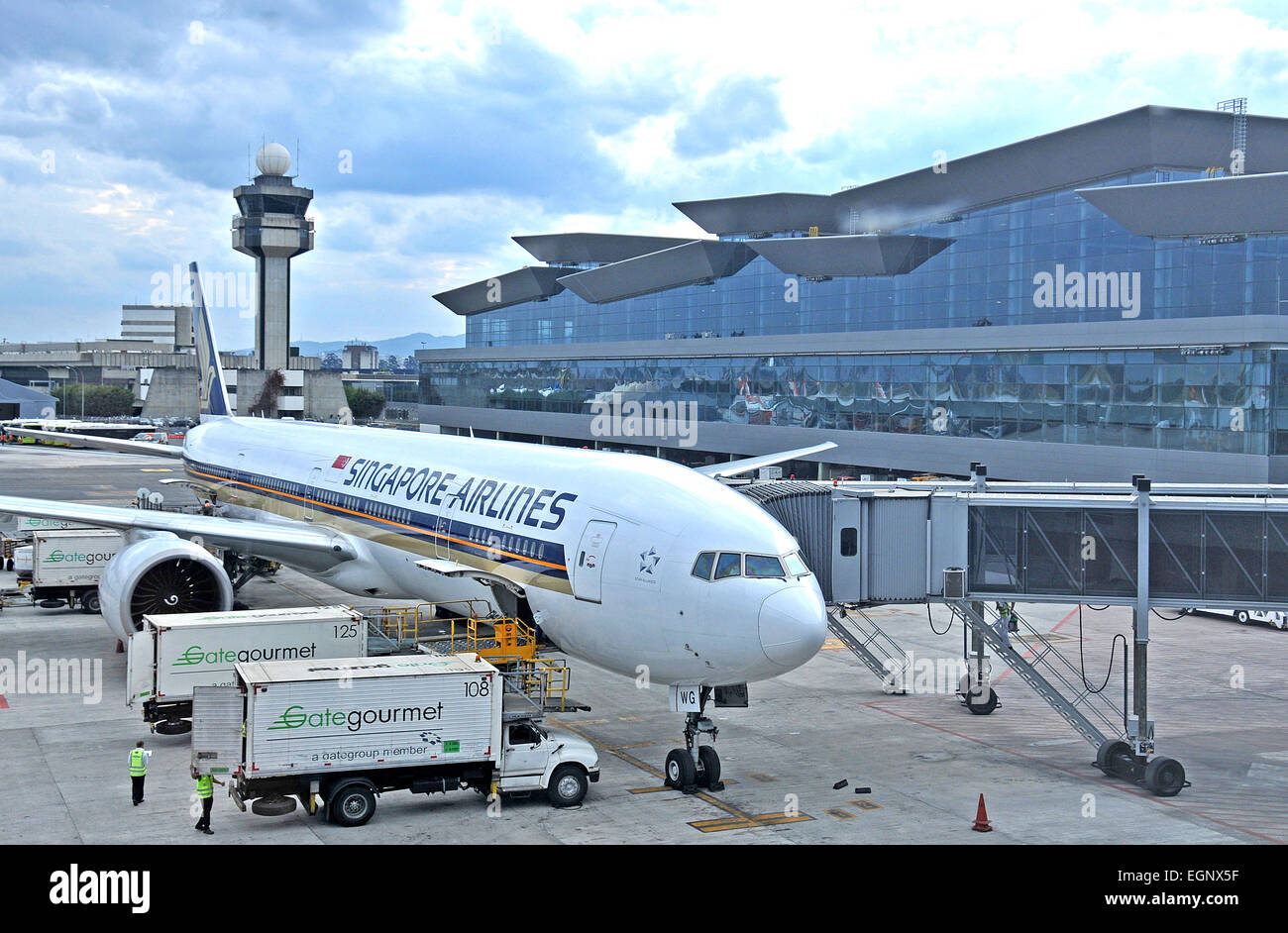 Boeing 777 de Singapore Airlines à l'aéroport international de Guarulhos Sao Paulo Brésil Banque D'Images