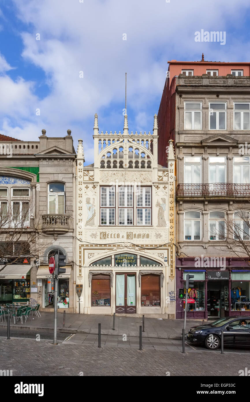 Porto, Portugal.La célèbre Librairie Lello e Irmao, considérée comme l'une des plus belles librairies dans le monde Banque D'Images