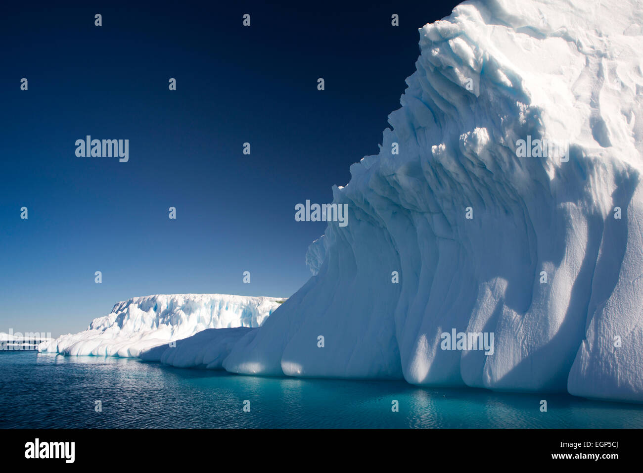 L'antarctique, mer de Weddell, grands icebergs Banque D'Images