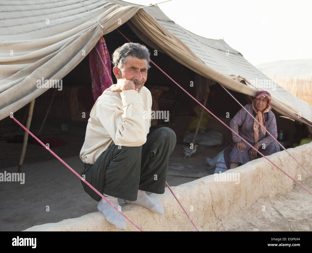 Dans les populations nomades Indiginous Parc Golestan, Iran Banque D'Images