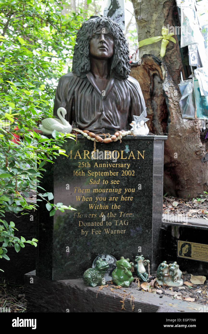 Marc Bolan's Rock culte, un monument de Barnes, Londres à la pop star marc Bolan sur place il est mort dans un accident de voiture en 1977. Banque D'Images