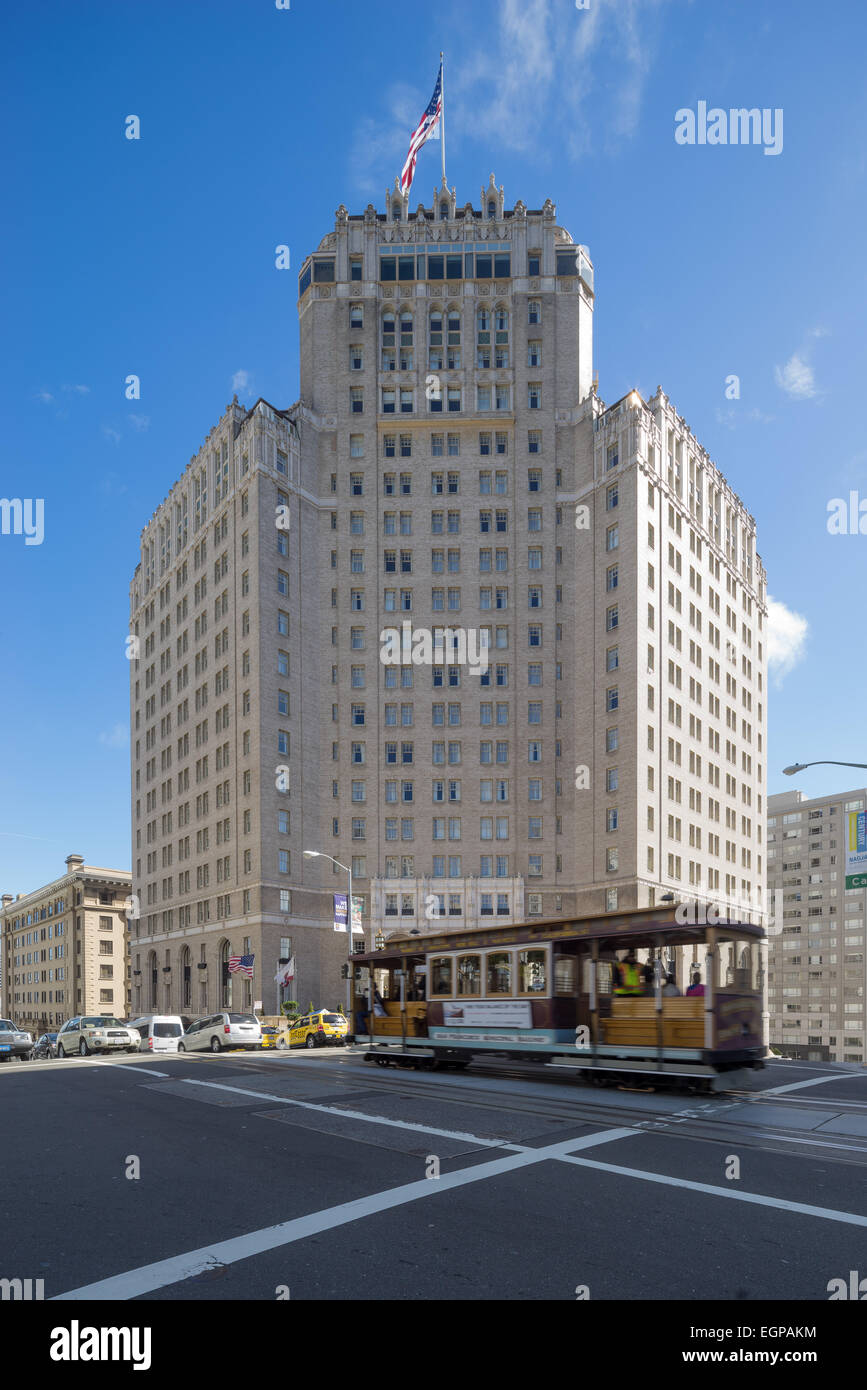 Hôtel Intercontinental Mark Hopkins historique, conçu par les architectes Semaines et jour. Nob Hill, San Francisco. Banque D'Images