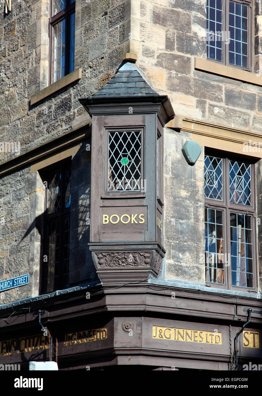 J & G Innes libraires indépendants à St Andrews. Banque D'Images