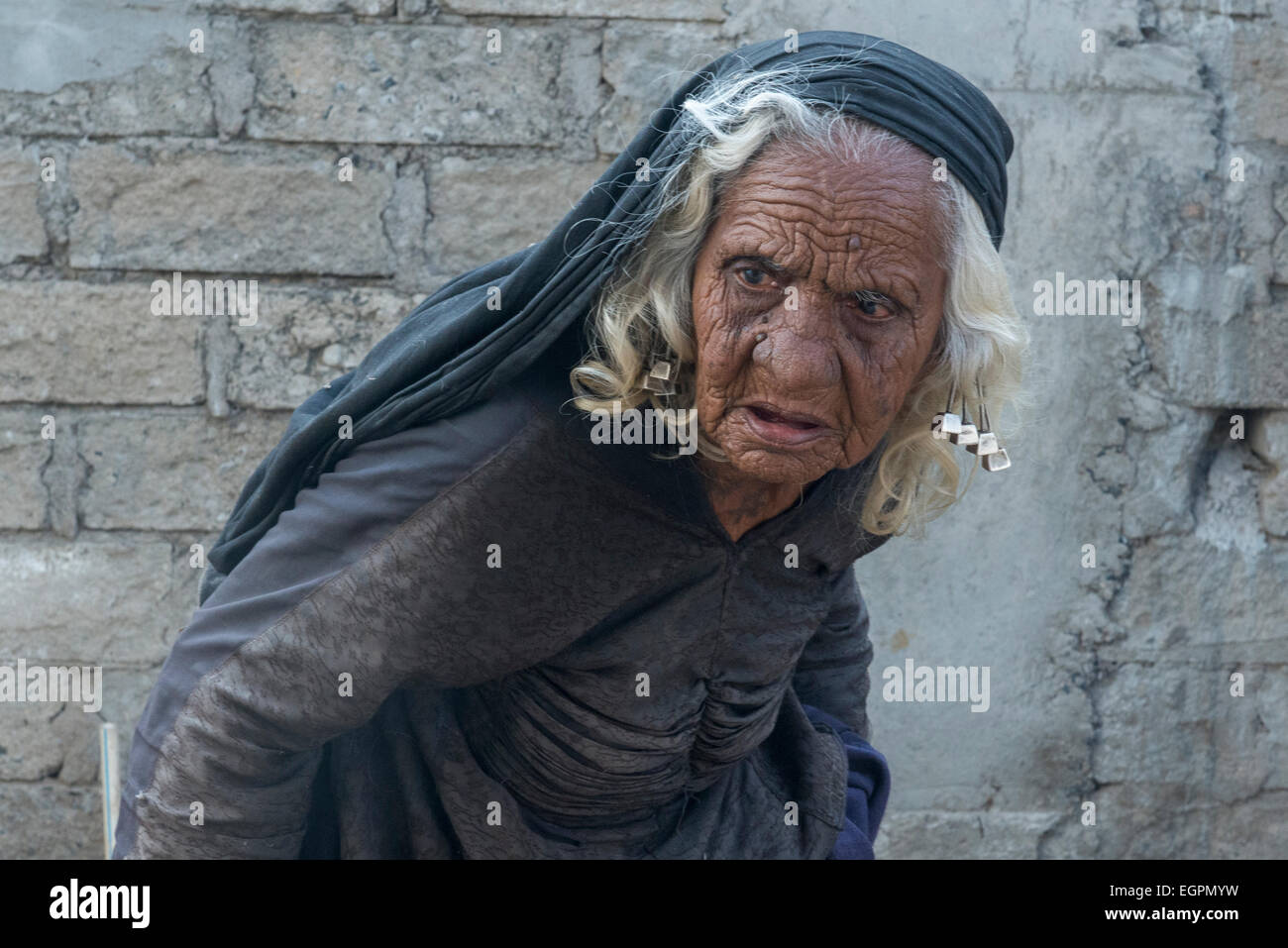Vagadia Rabari, grand-mère Kutch Banque D'Images