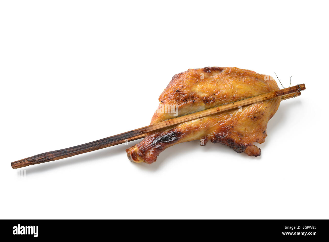 Poulet grillé isolated on white Banque D'Images