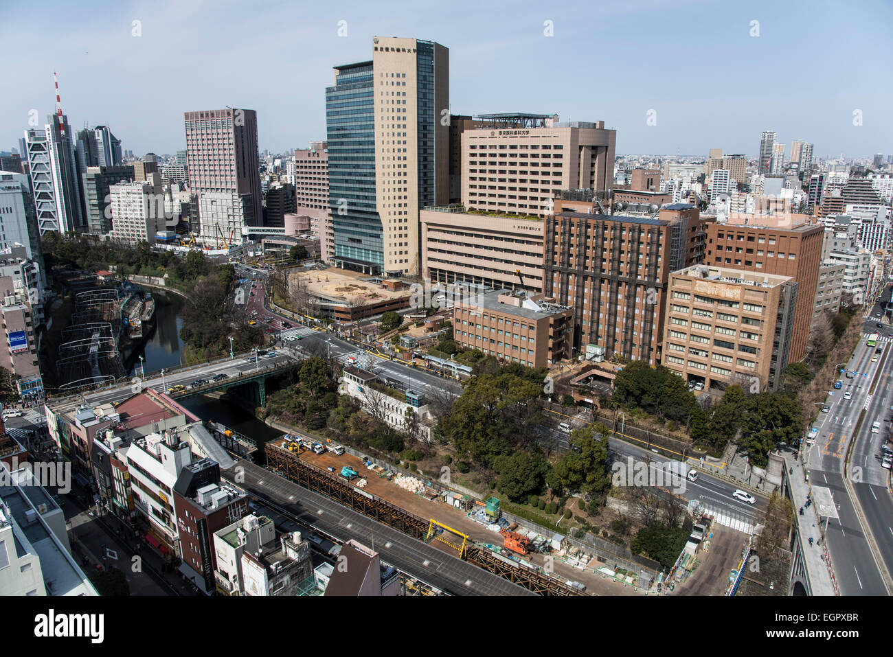 Vue aérienne de Ochanomizu station, Tokyo, Japon Banque D'Images