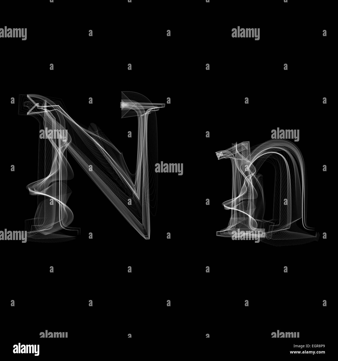 Font de la fumée. Lettre N Banque D'Images