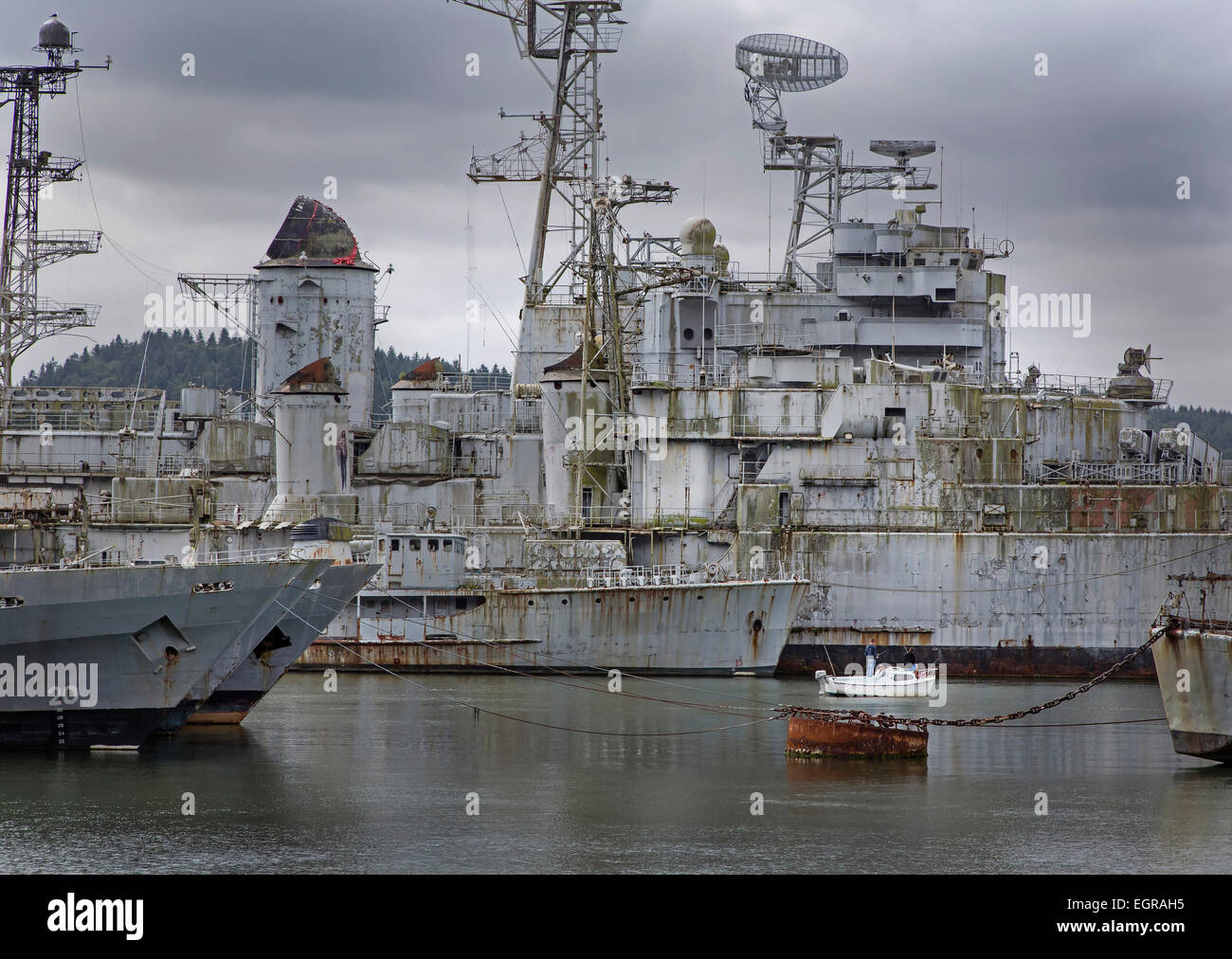 Cimetière des navires Les navires militaires, Bretagne, France, Europe Banque D'Images