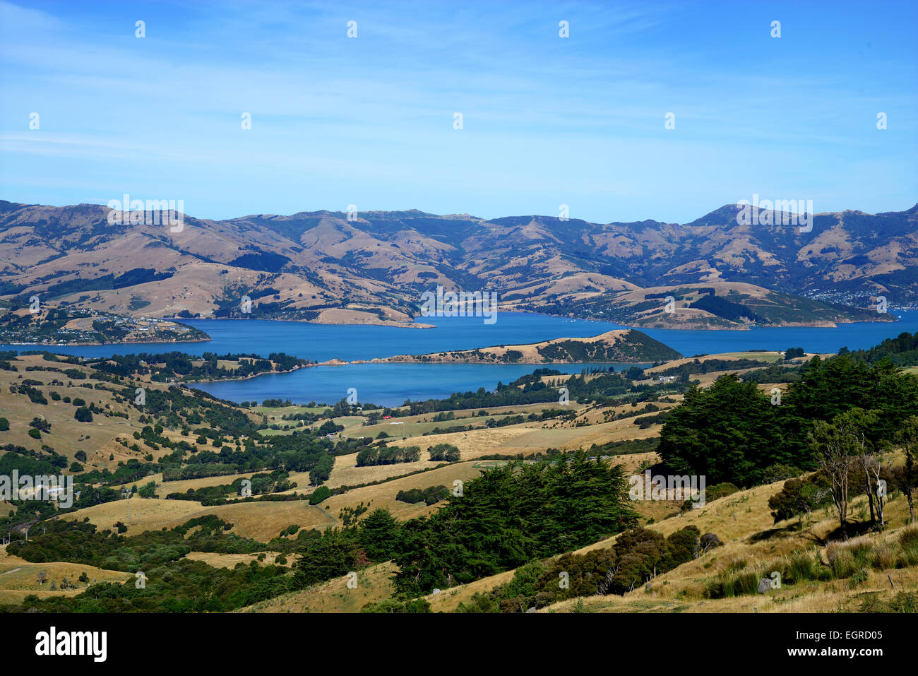 Akaroa Harbour, île du Sud, Nouvelle-Zélande Banque D'Images