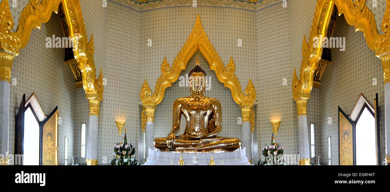 Bouddha d'or de Wat Traimit, Chinatown, Bangkok Banque D'Images