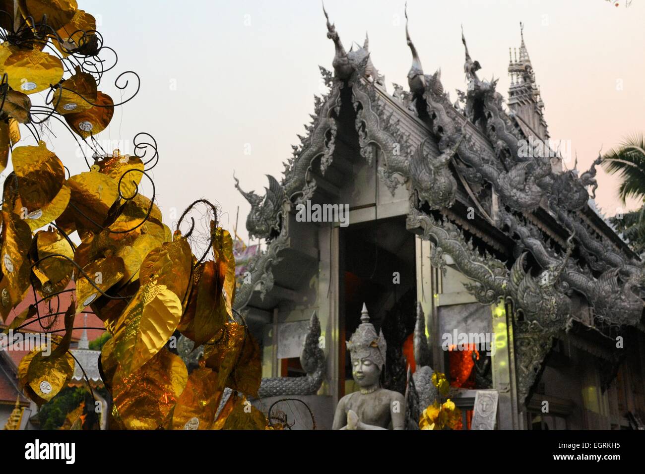 Wat Sri Suphan Silver temple à Chiang Mai, Thaïlande Banque D'Images
