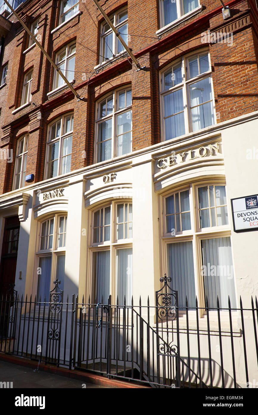 Bank of Ceylon Devonshire Square Ville de London UK Banque D'Images
