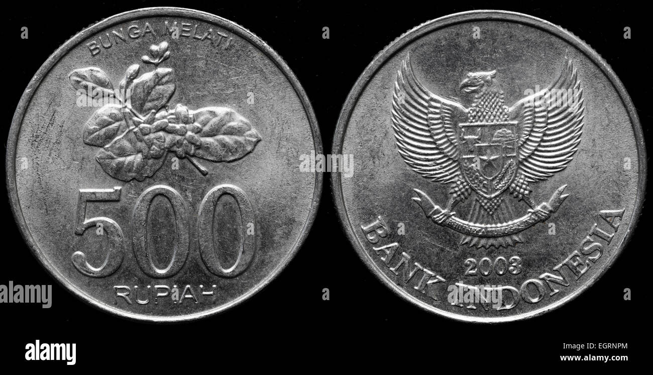 500 rupiah coin, l'Indonésie, 2003 Banque D'Images