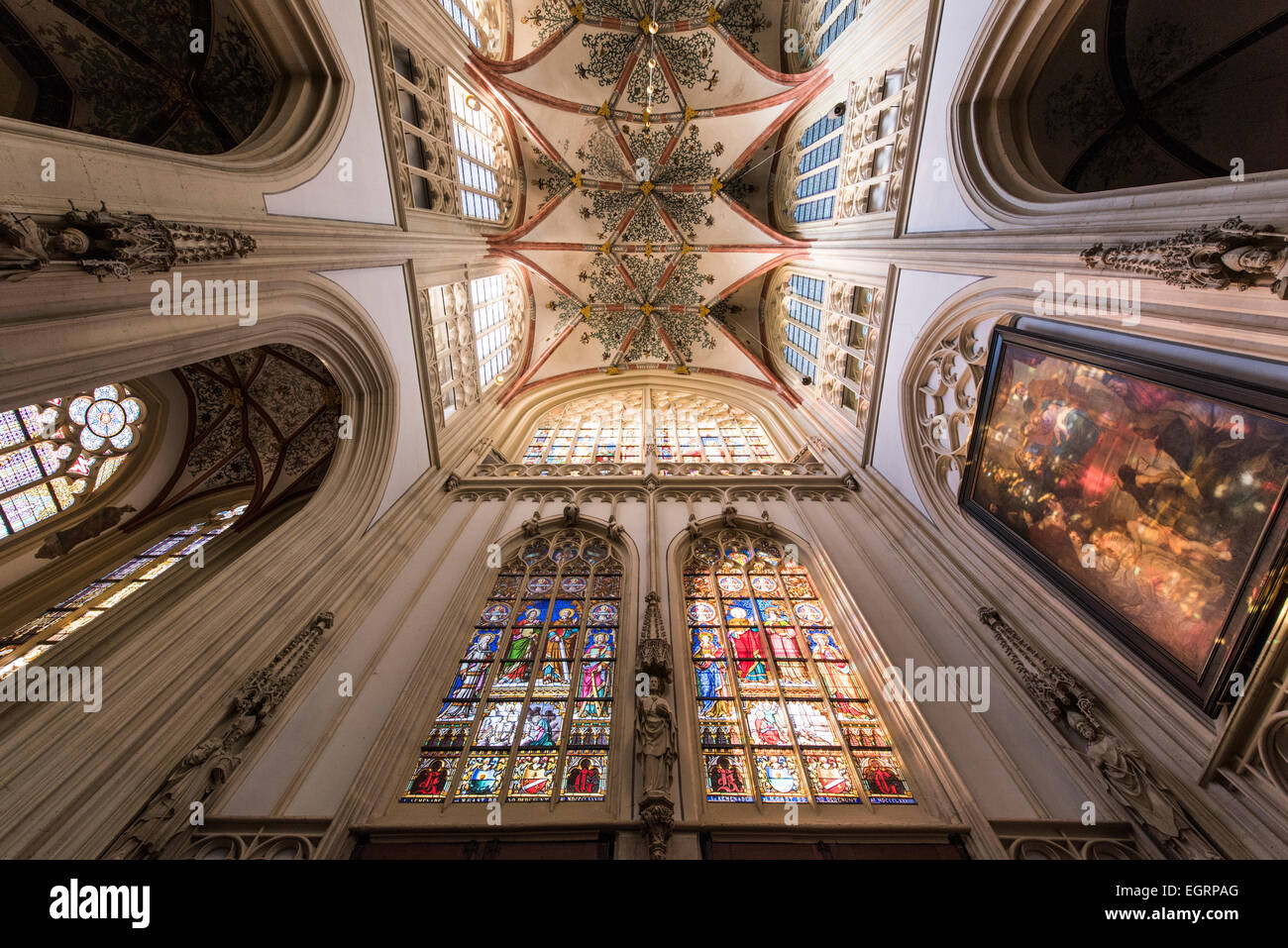 Intérieur de la cathédrale catholique romaine Église de Saint-Jean (Sint-Janskathedraal) de 's-Hertogenbosch North Brabant Holland Banque D'Images