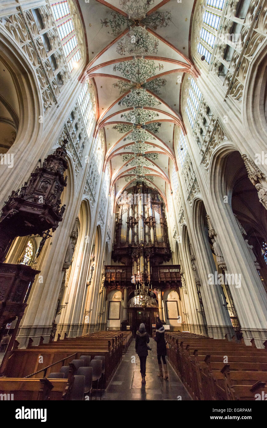 Intérieur de la cathédrale catholique romaine Église de Saint-Jean (Sint-Janskathedraal) de 's-Hertogenbosch North Brabant Holland Banque D'Images