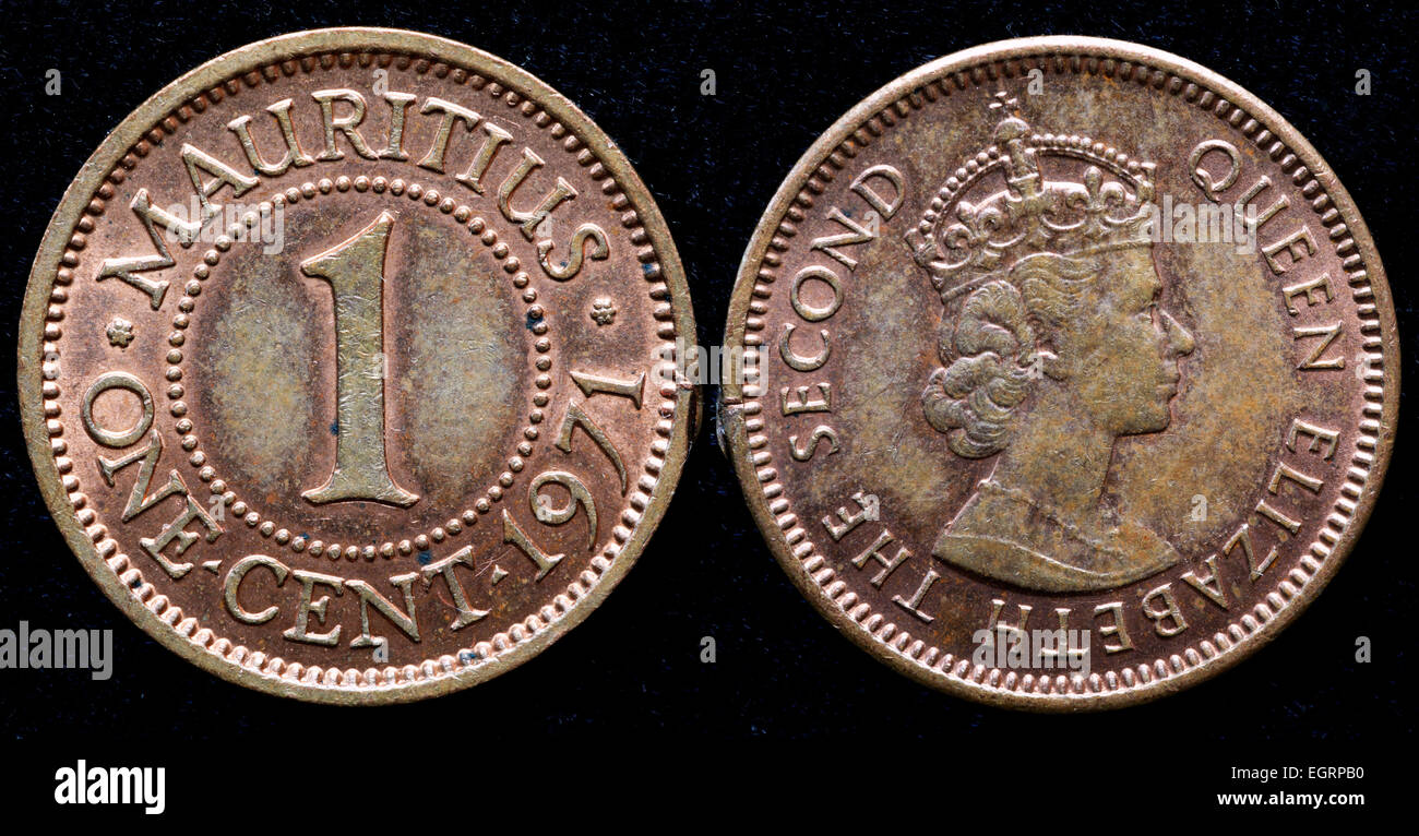 1 cents, Maurice, 1971 Banque D'Images