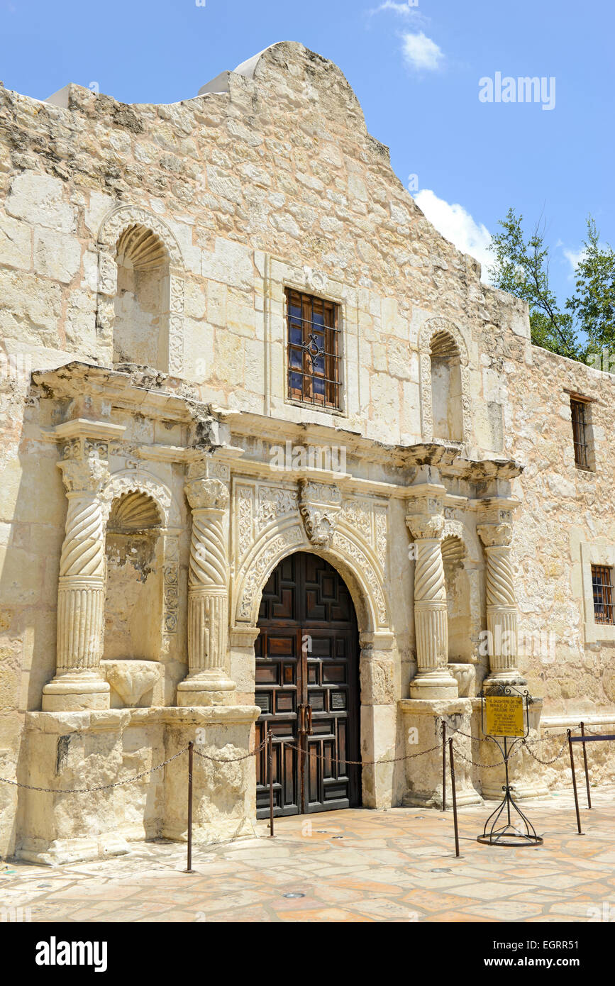 L'historique Alamo, San Antonio, Texas, USA Banque D'Images