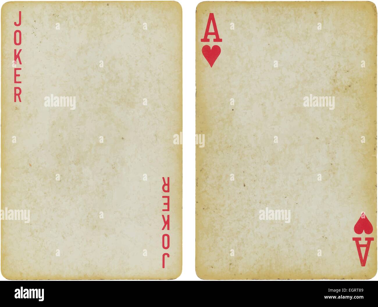 Contexte, objet : Cartes de Jeu : red Joker, et Ace of Hearts Illustration de Vecteur