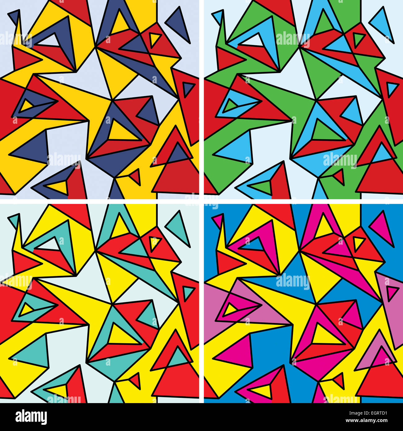 Des fragments de l'abstraction, le cubisme et pop-art (seamless pattern set) Banque D'Images