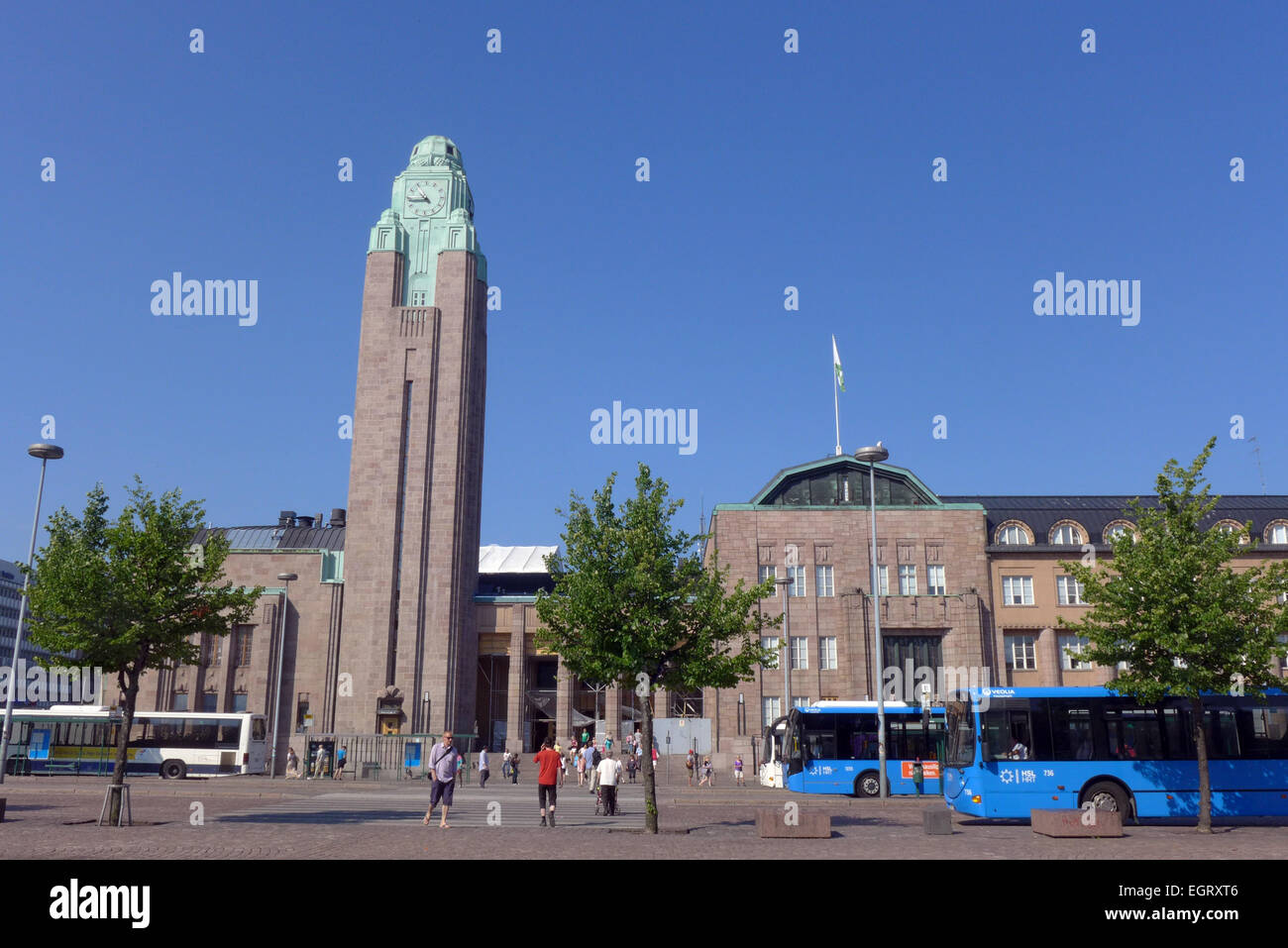 La gare centrale d'Helsinki, un centre de transport pour les trains régionaux et internationaux et le métro et bus. Banque D'Images