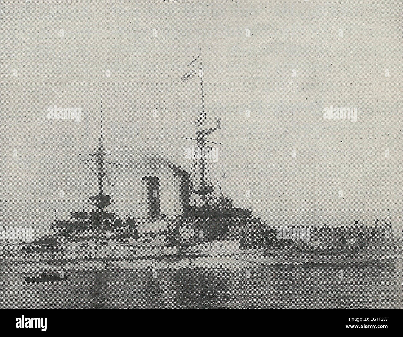 Cuirassé britannique Londres, avec la flotte dans les Dardanelles, la Première Guerre mondiale 1915 Banque D'Images
