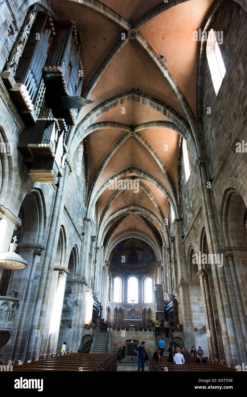 Vue de l'intérieur de la Cathédrale de Bamberg. Banque D'Images