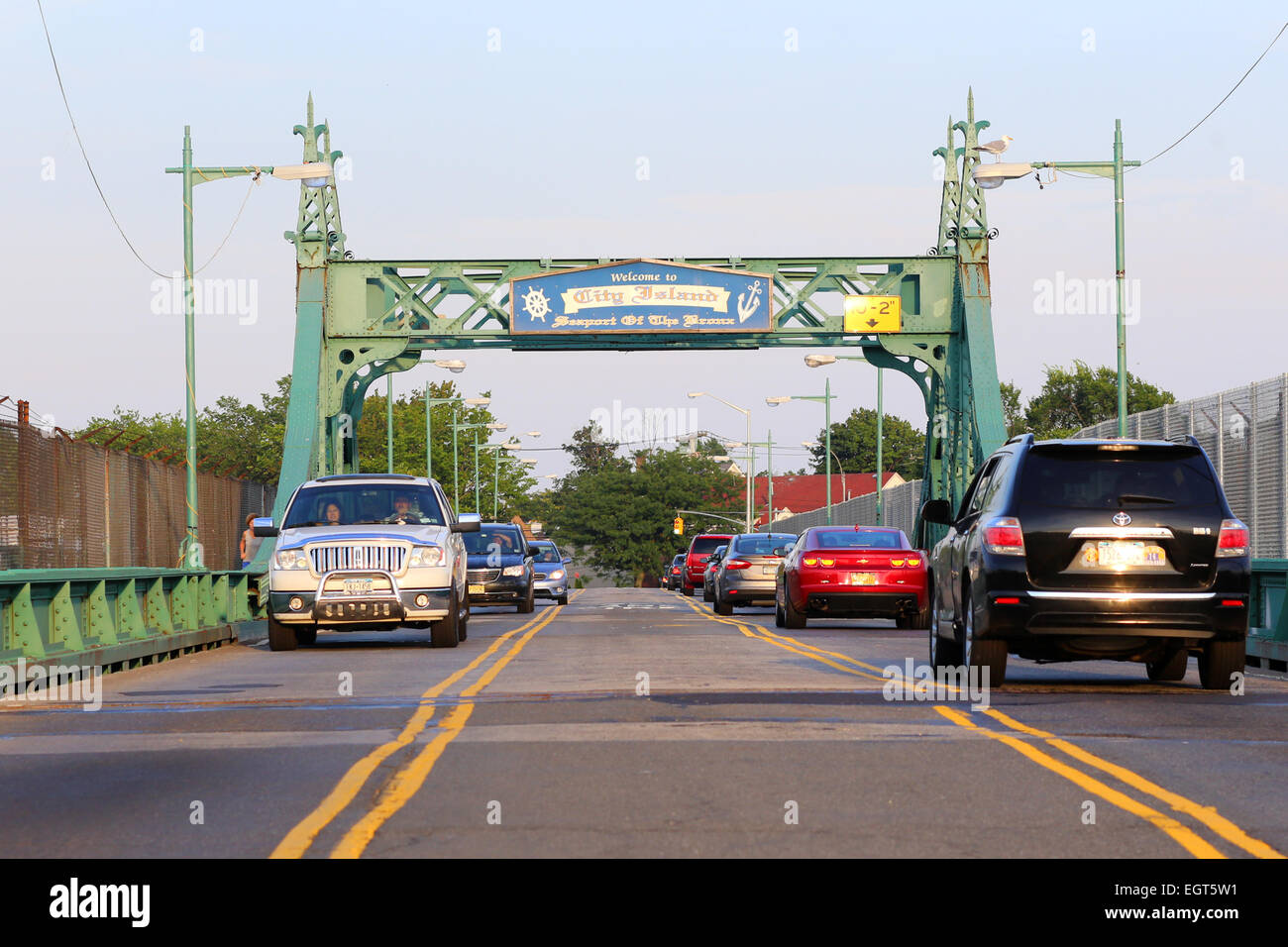 City Island Bridge dans le Bronx, NYC Banque D'Images