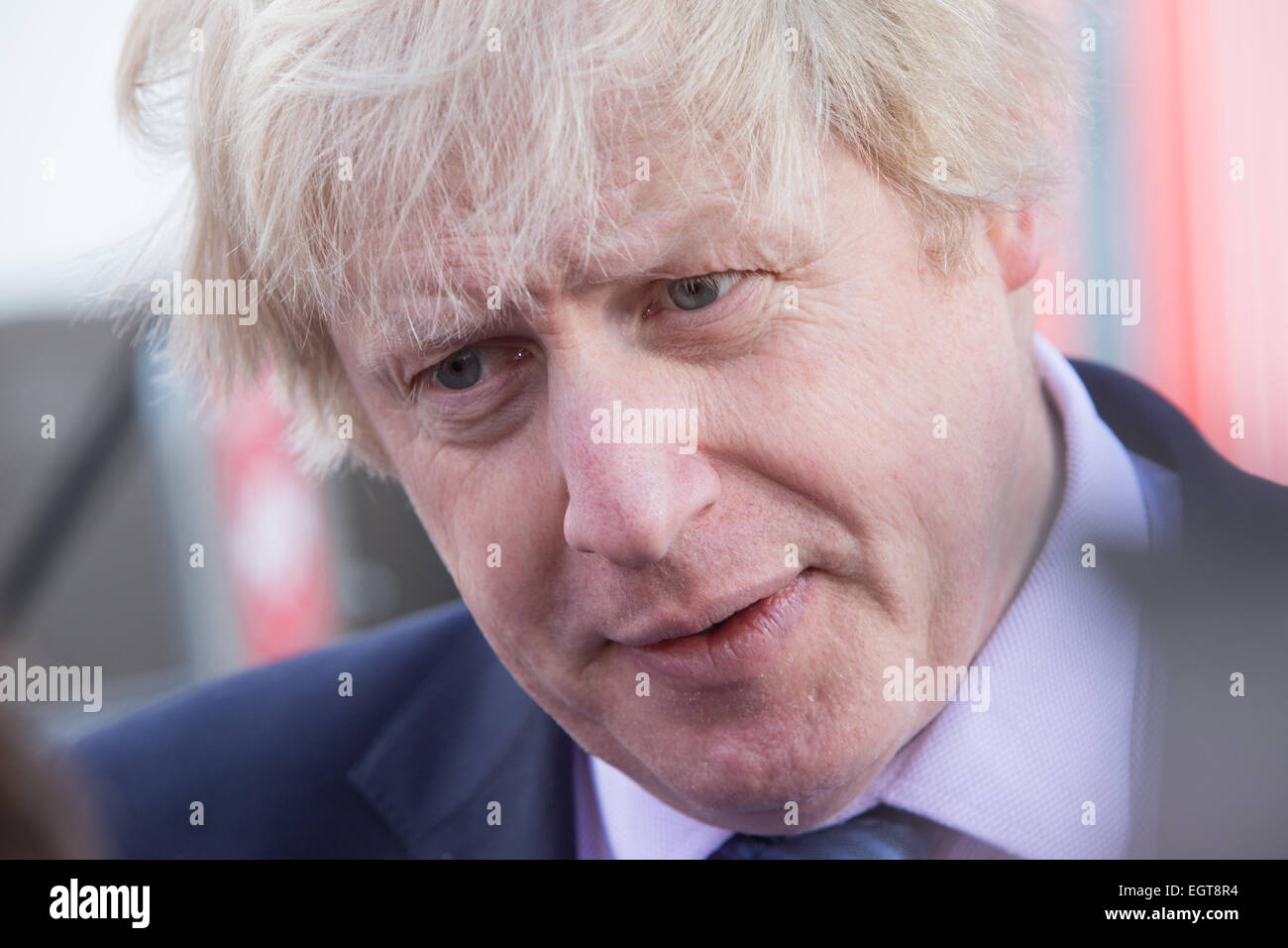 Le maire de Londres, Boris Johnson, prend la parole à un événement promouvoir la location de vélo à Londres Banque D'Images