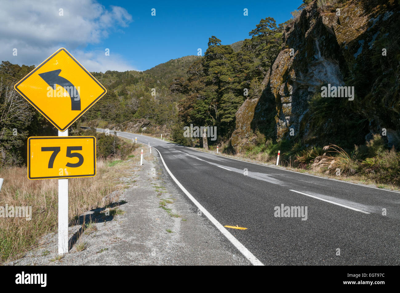 Mount Aspiring National Park sur la State Highway 6, Haast Pass, dans les Alpes du Sud, côte ouest, île du Sud, Nouvelle-Zélande. Banque D'Images