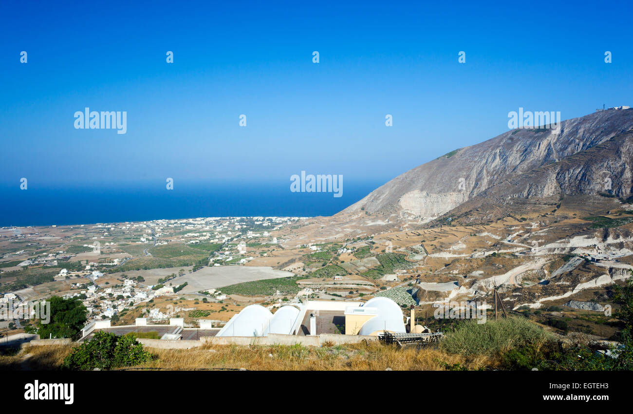 Paysage de l'île de Santorin en Grèce Cyclades au Banque D'Images