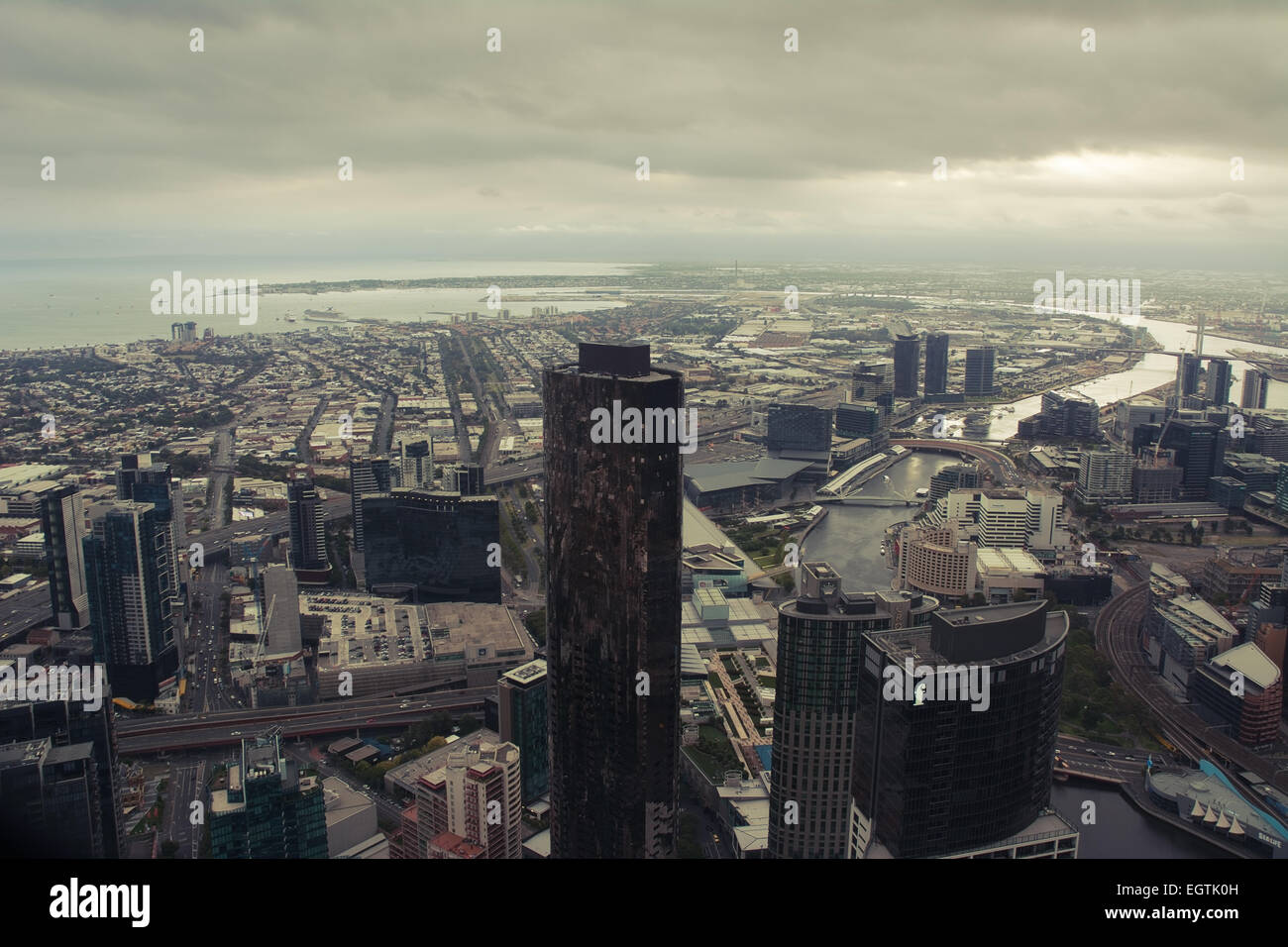 Vue aérienne de la ville de Melbourne Australie Banque D'Images