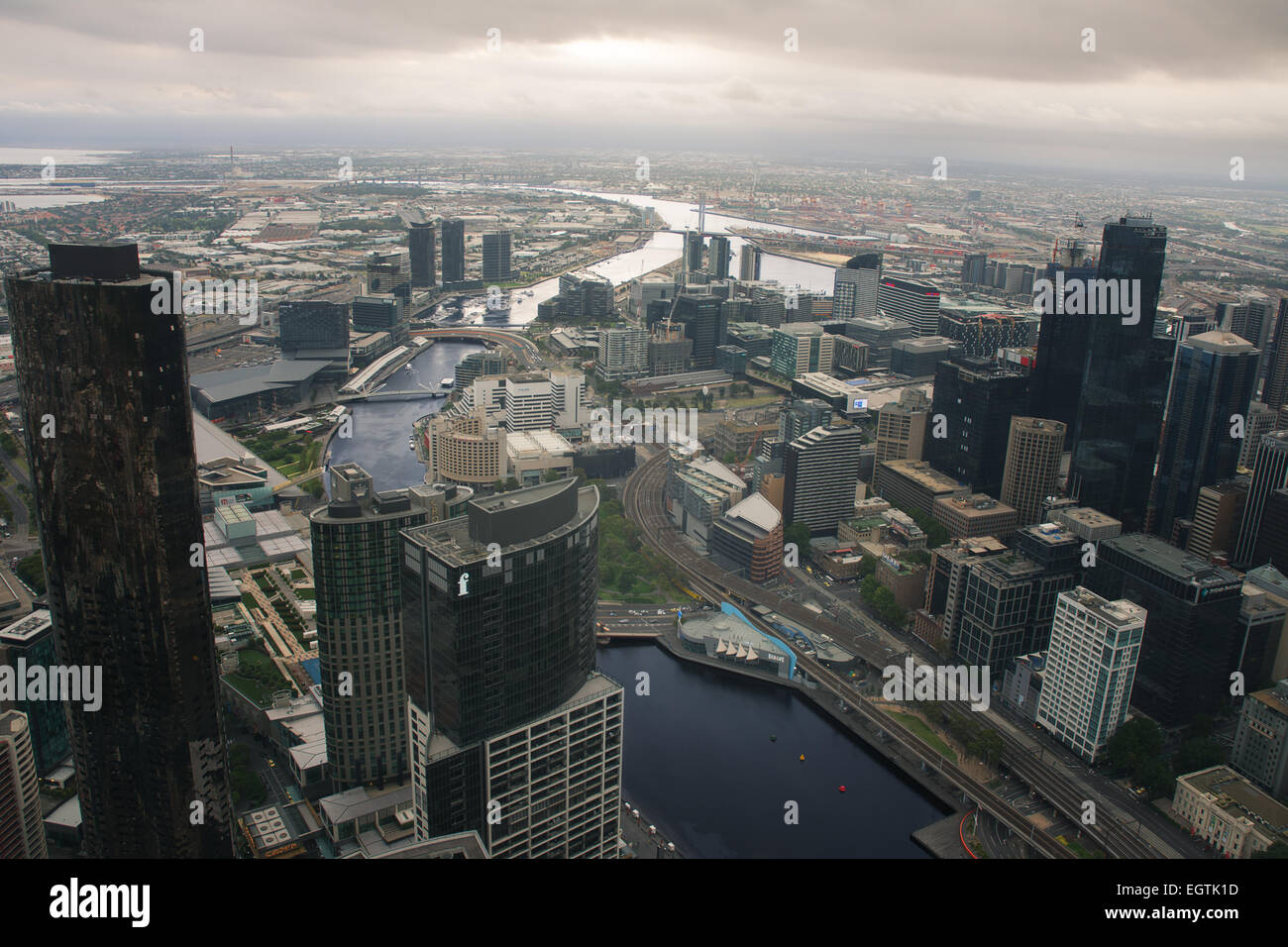 Vue aérienne de la ville de Melbourne Australie Banque D'Images
