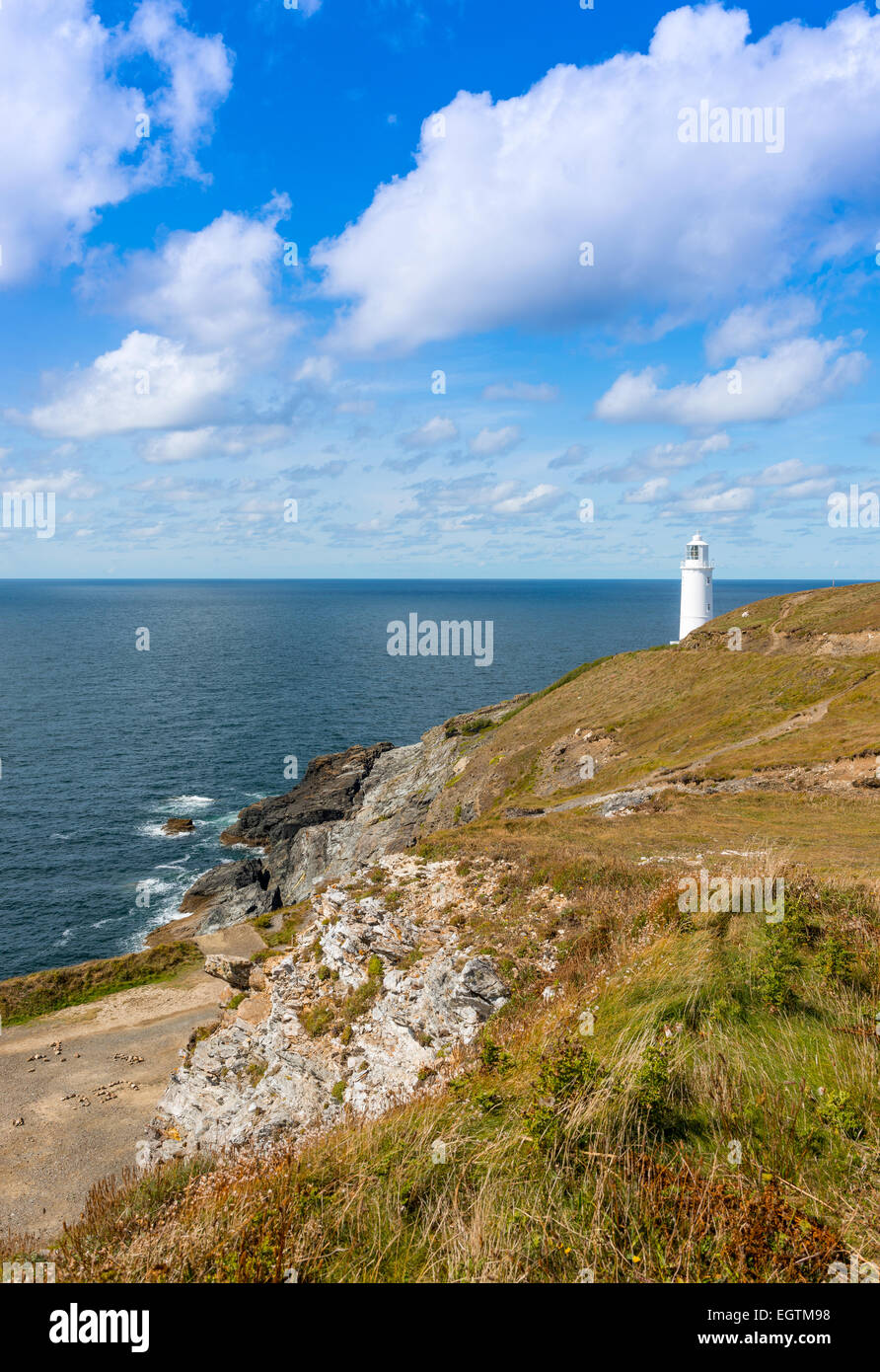 Trevose Head Lighthouse Padstow Cornwall côte nord des Cornouailles en Angleterre Banque D'Images