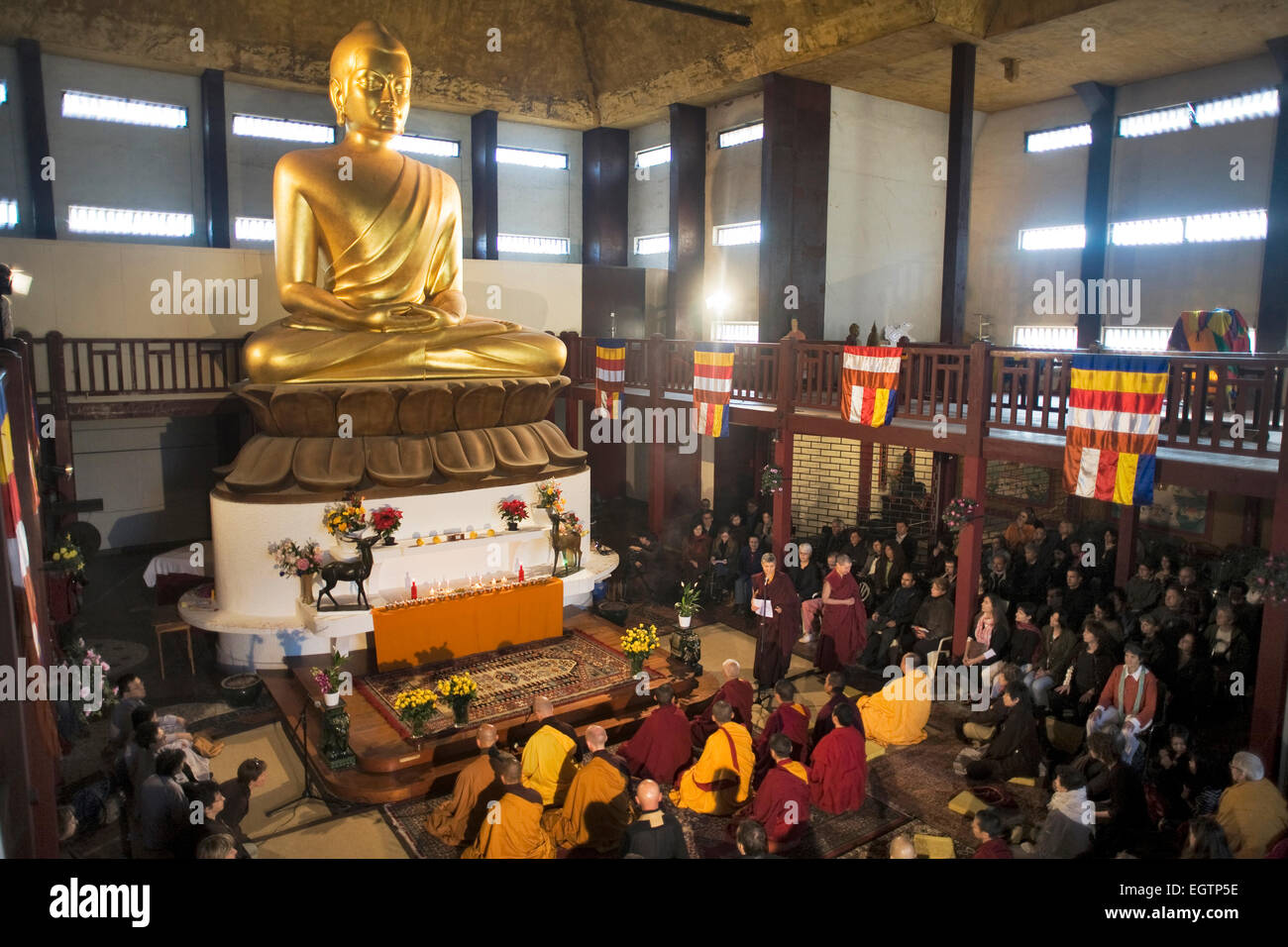 France-Paris. Monastère bouddhiste en Bois de Vincennes. Réunion pour l'appui des moines Birmese dans leur lutte contre le Burmes Banque D'Images