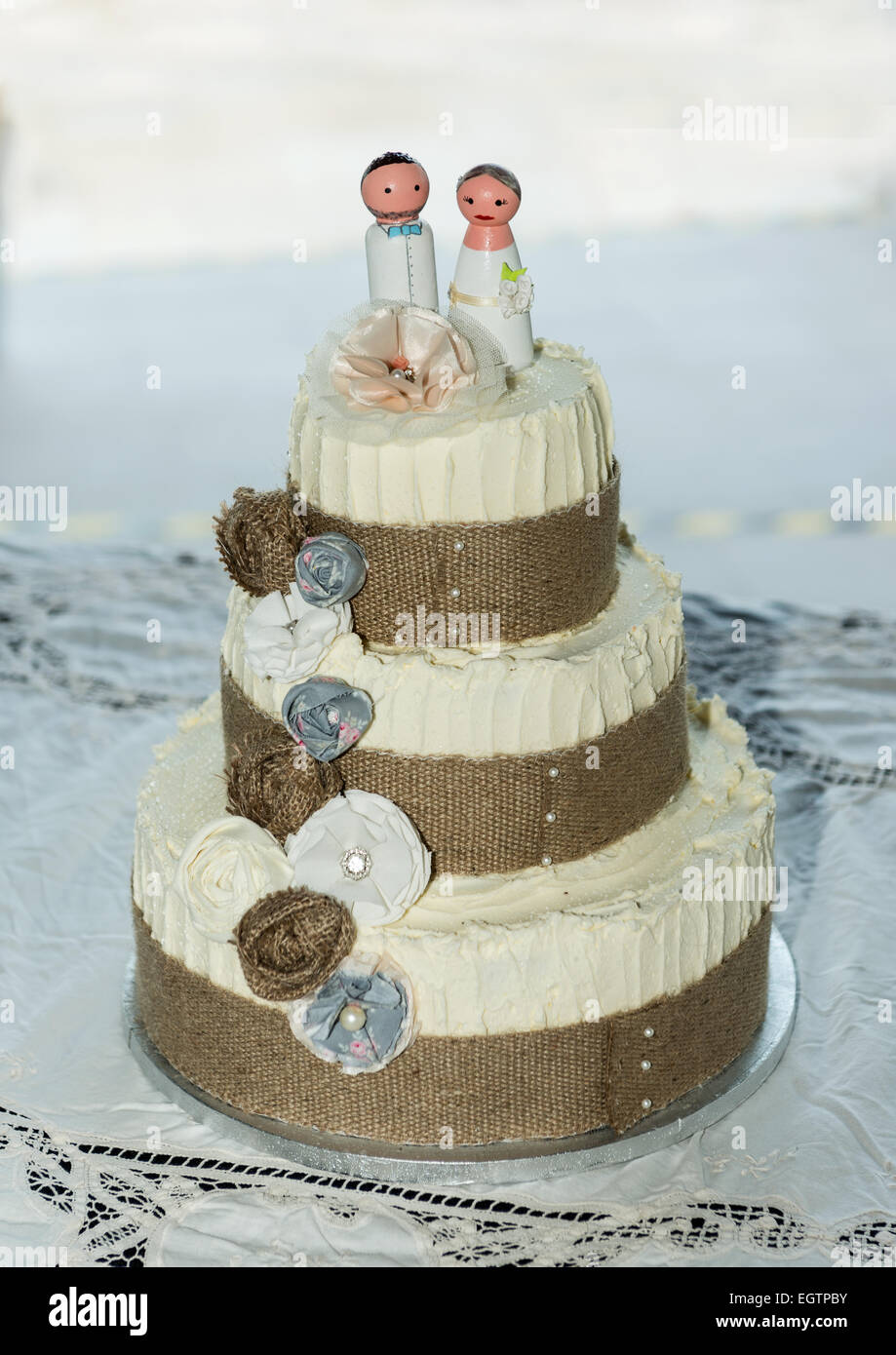 3 gâteau de mariage Banque D'Images