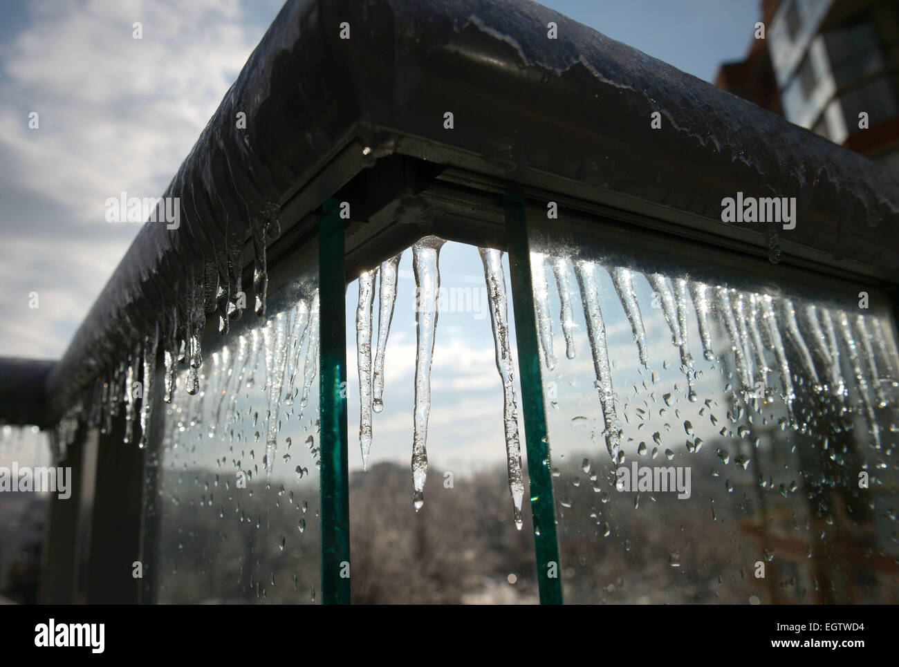 Washington D.C, USA. 2 mars, 2015. Vu la météo de givre à Arlington, Virginie, près de Washington, DC, États-Unis, sur Mars. 2, 2015. Le gouvernement fédéral a ouvert deux heures de retard et les écoles fermées à cause de la route glacée. Source : Xinhua/Alamy Live News Banque D'Images
