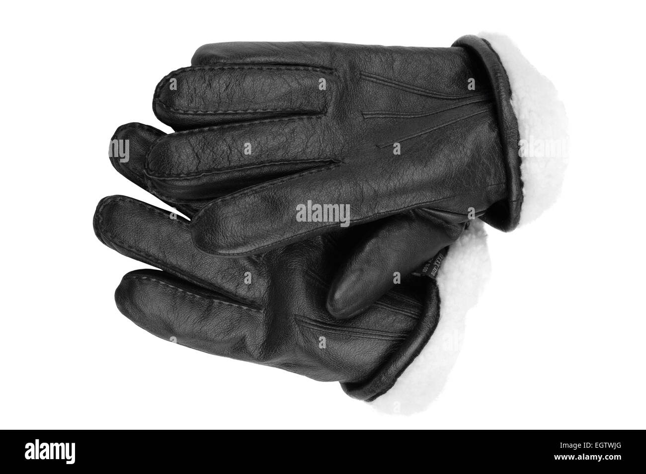 Objet isolé sur blanc - gants en cuir Banque D'Images